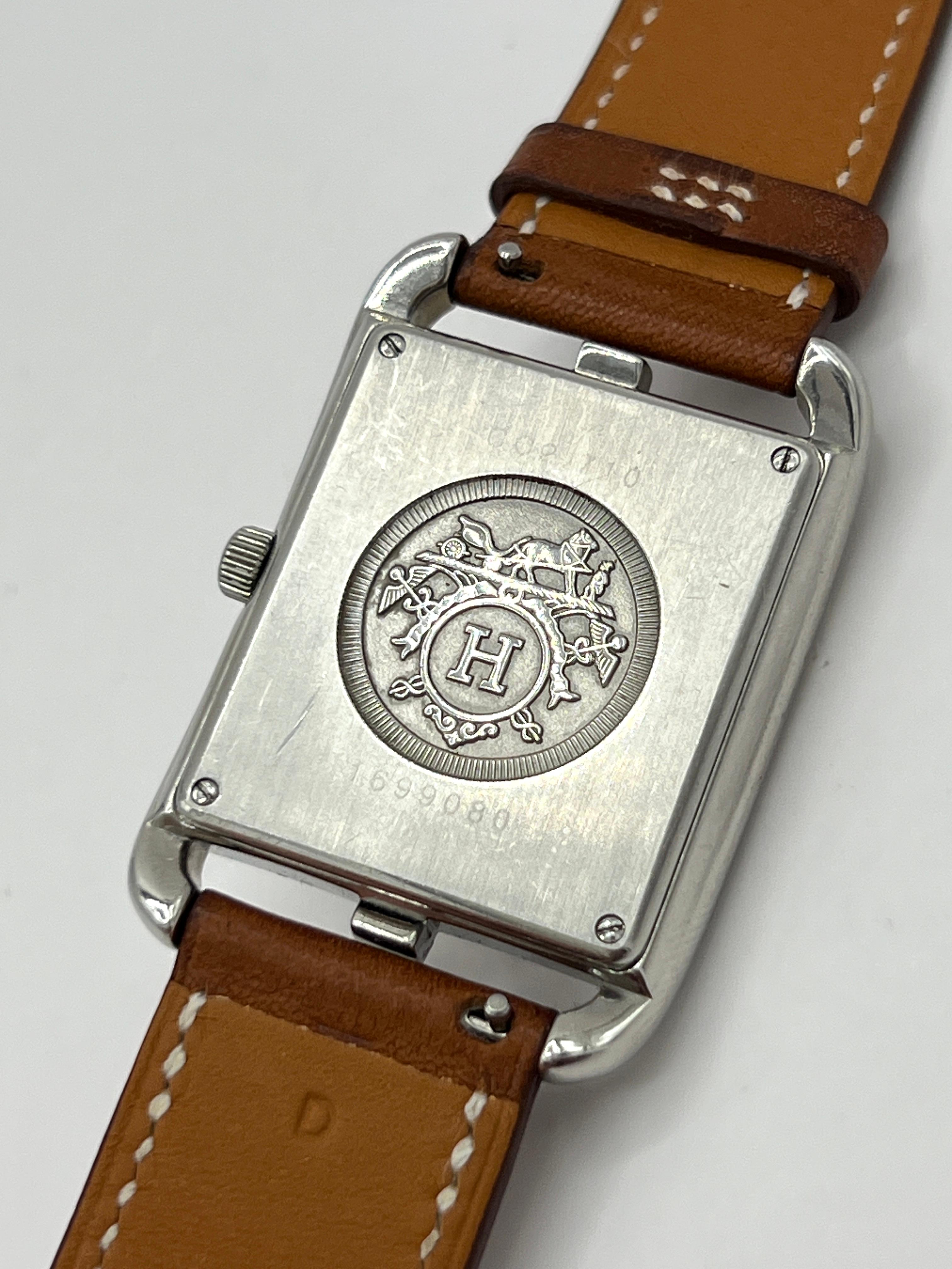 Estate Hermes Cape Cod Large 37 mm Watch with Leather Strap 3