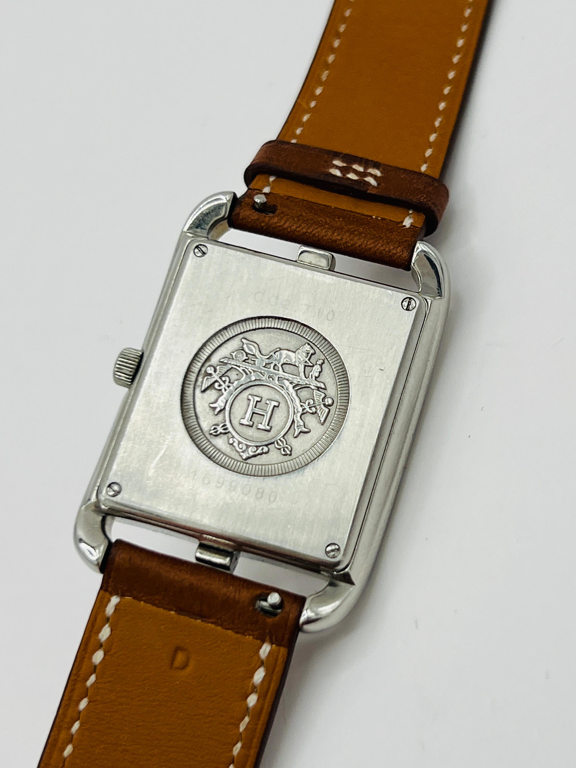 Estate Hermes Cape Cod Large 37 mm Watch with Leather Strap 4