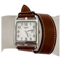 Reloj Hermes Estate Cape Cod Grande 37 mm con correa de piel
