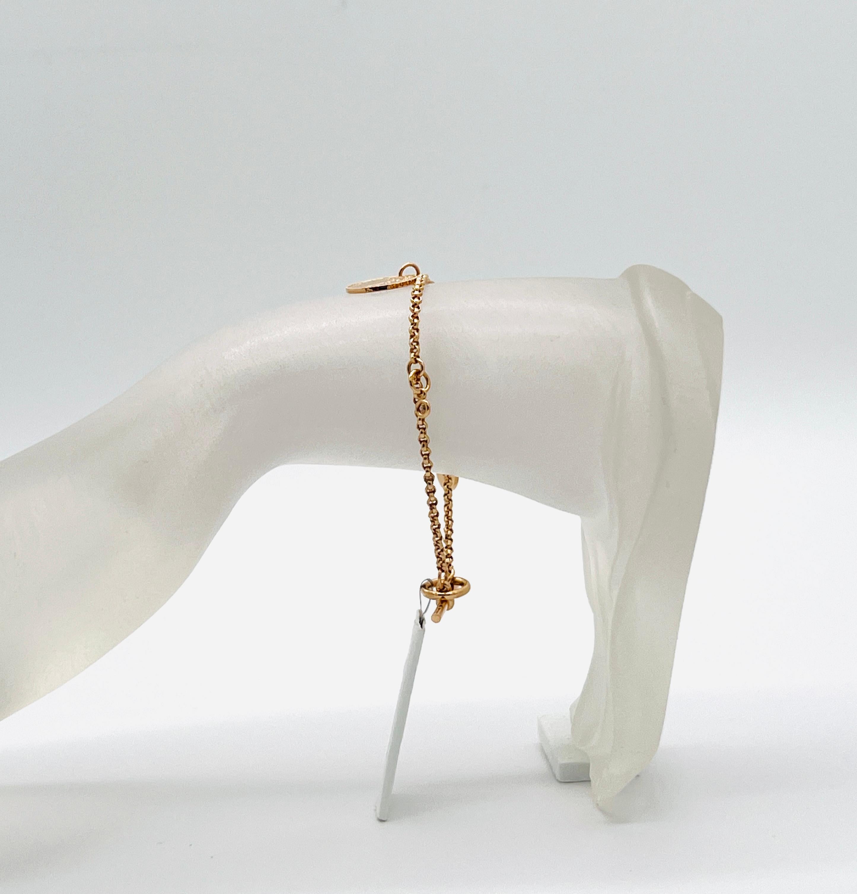 Bracelet à breloques Estate Hermes en or rose 18 carats Excellent état - En vente à Los Angeles, CA