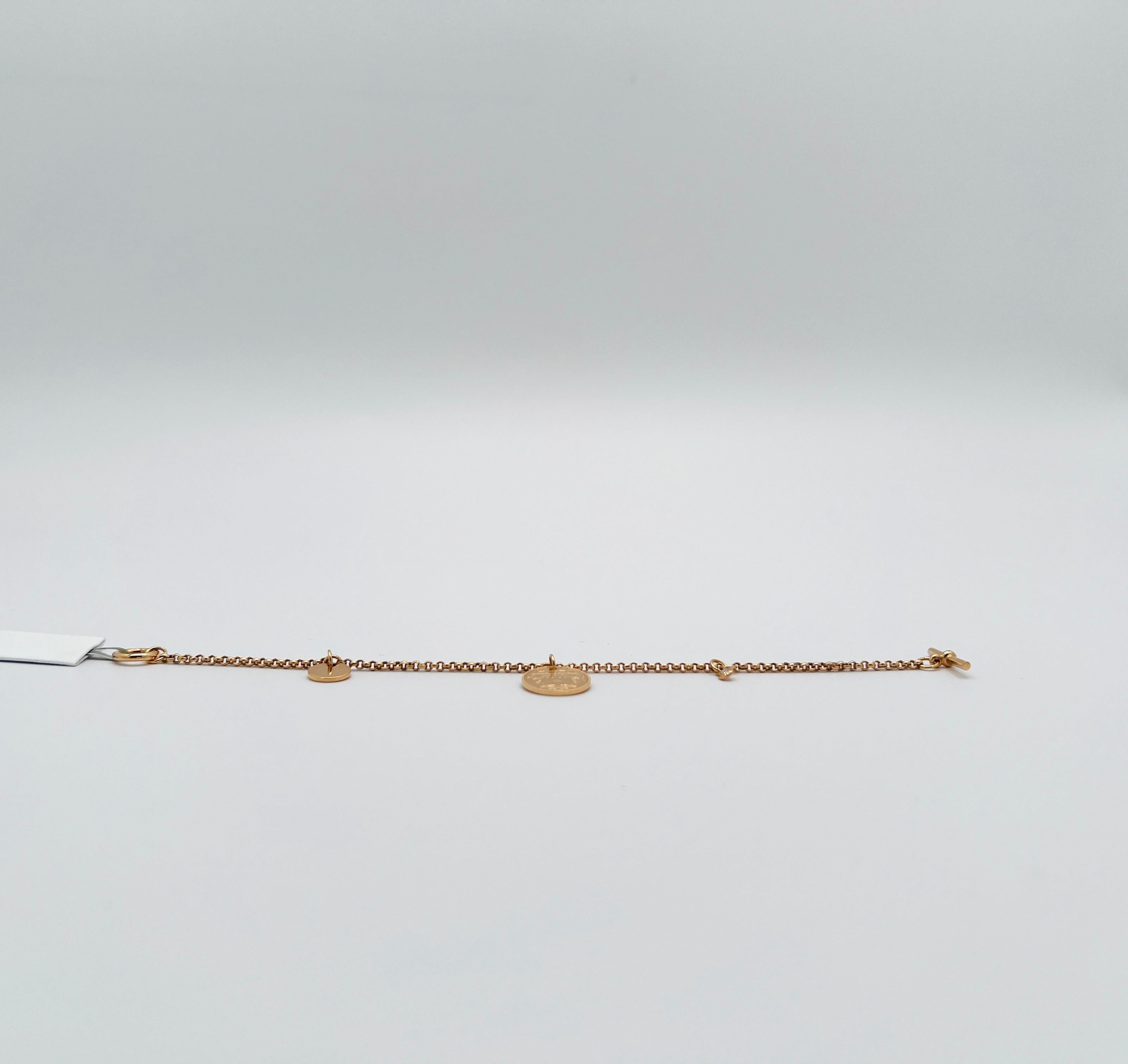 Bracelet à breloques Estate Hermes en or rose 18 carats en vente 4