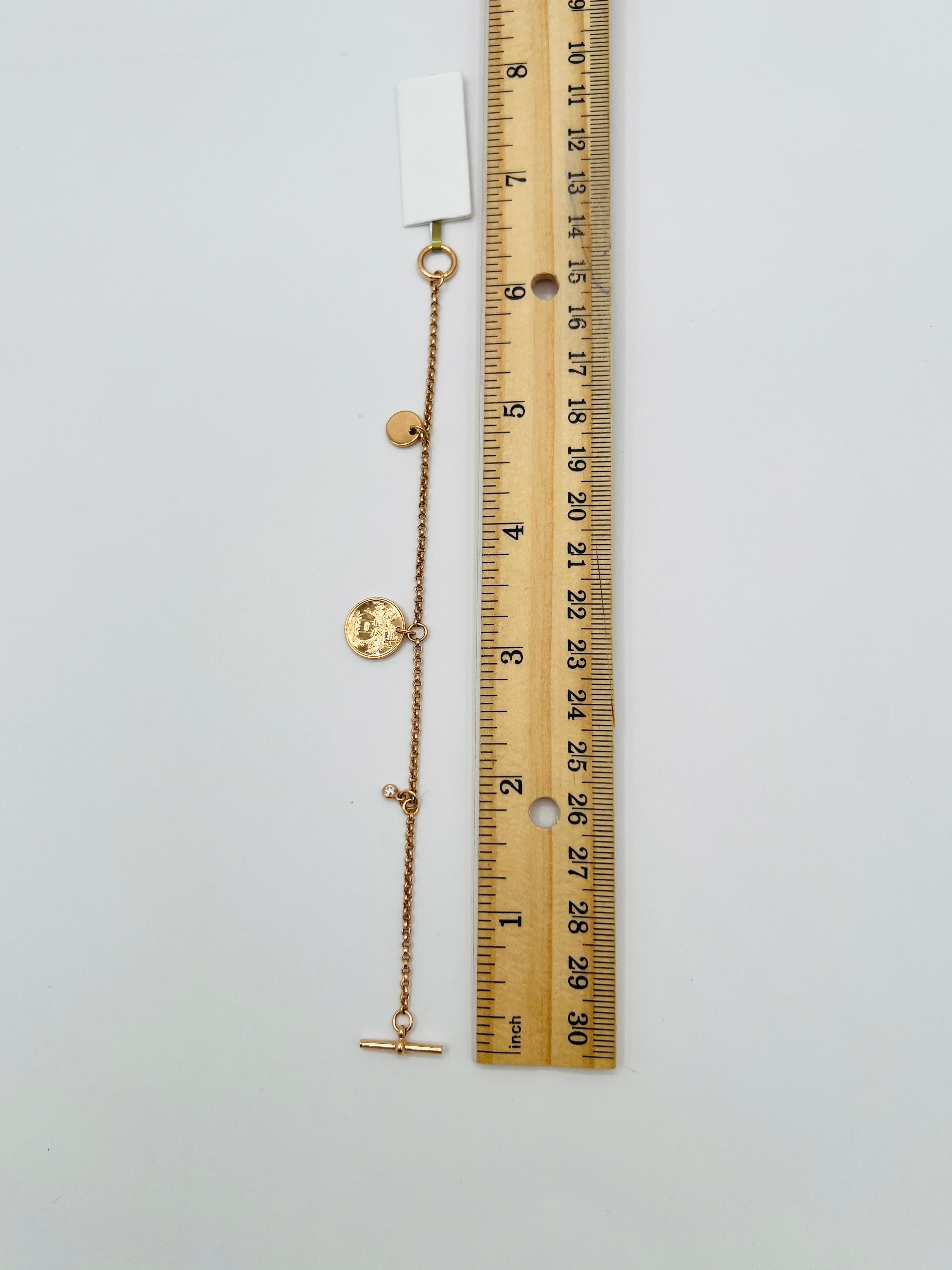 Bracelet à breloques Estate Hermes en or rose 18 carats en vente 5