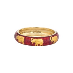 Vintage Estate Hidalgo Elephant Ring 18 Karat Yellow Gold Fine Animal Estate Jewelry