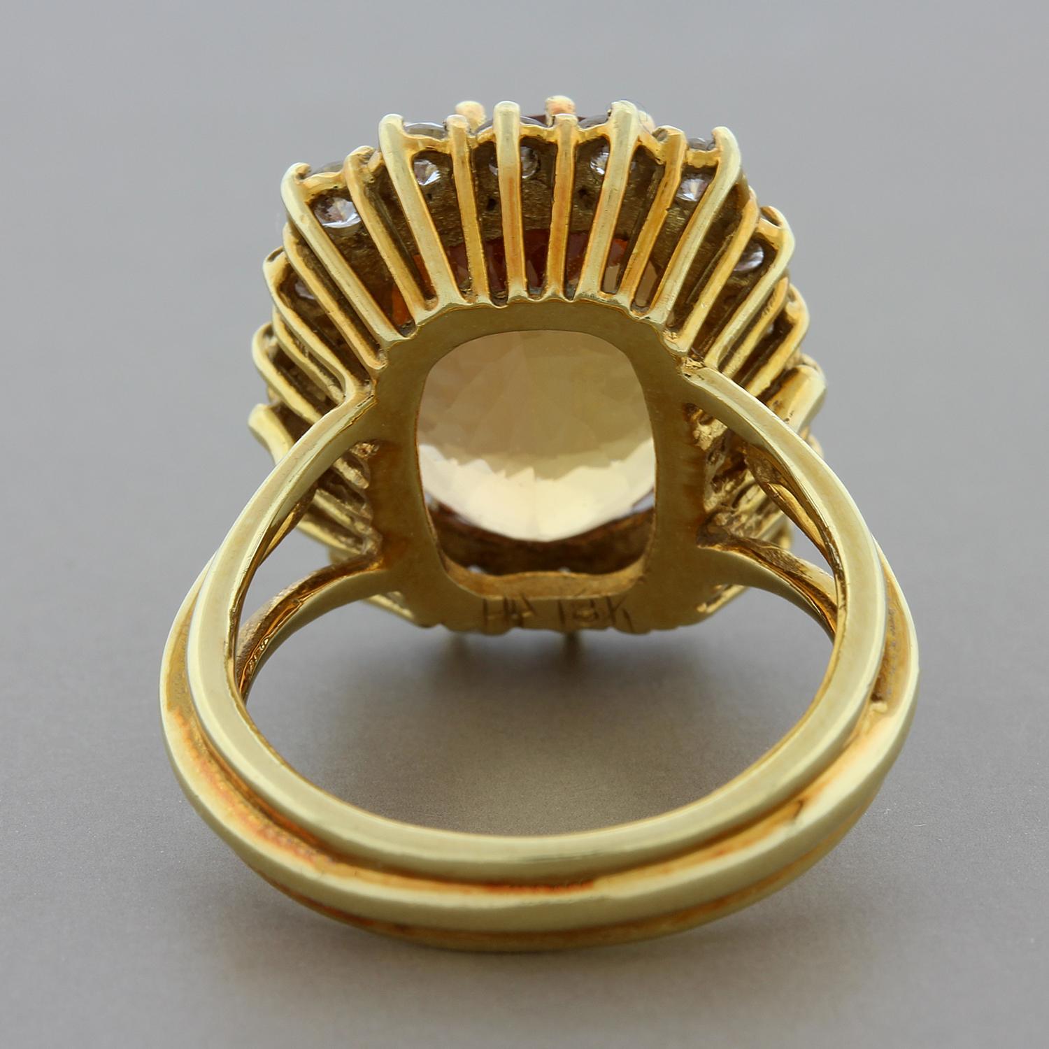 Women's Estate Imperial Topaz Diamond Gold Ring