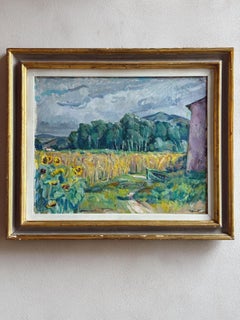 “Estate in Versilia” 1961 Signed Oil Painting by Mario Disertori