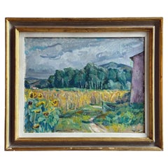 “Estate in Versilia” 1961 Signed Oil Painting by Mario Disertori