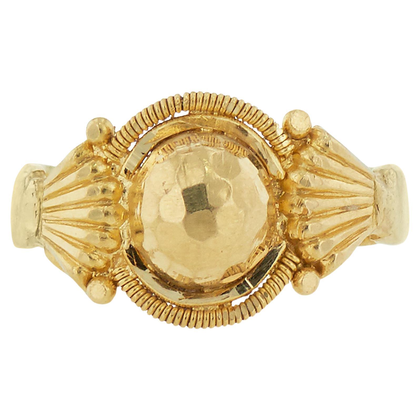 Estate Indian 22 Karat Yellow Gold Estate Ring For Sale