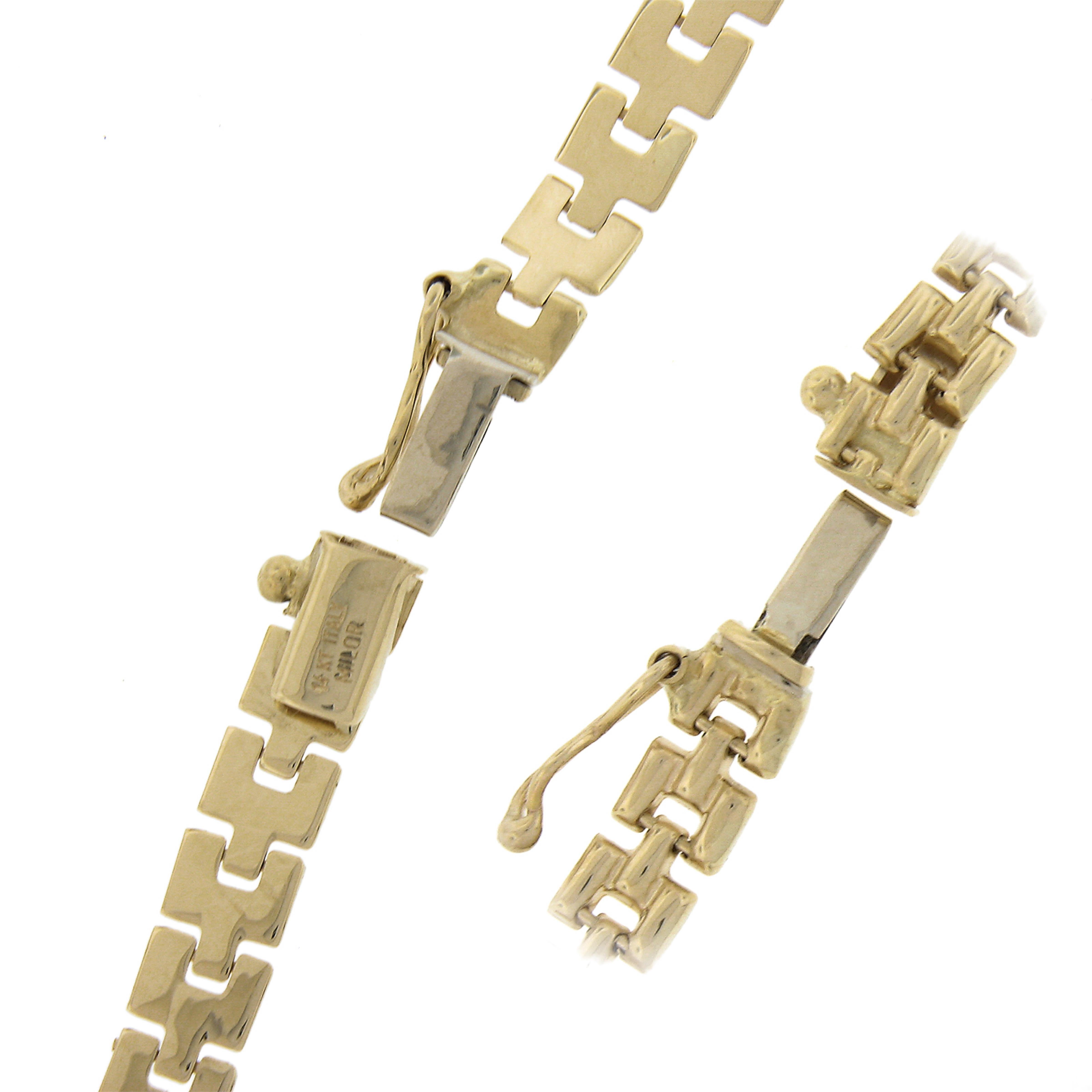 Estate Italian 14k Yellow Gold Graduated Fancy Fringe Collar Necklace w/ Dangles For Sale 2