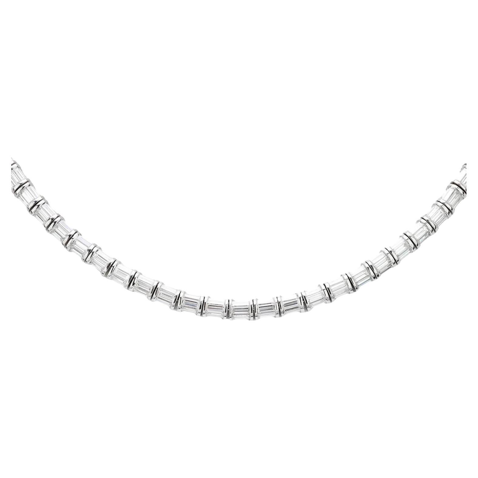 Estate Italian 18k Diamond Riviera Necklace