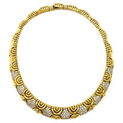 Estate Italian 18K Gold and Diamond Choker