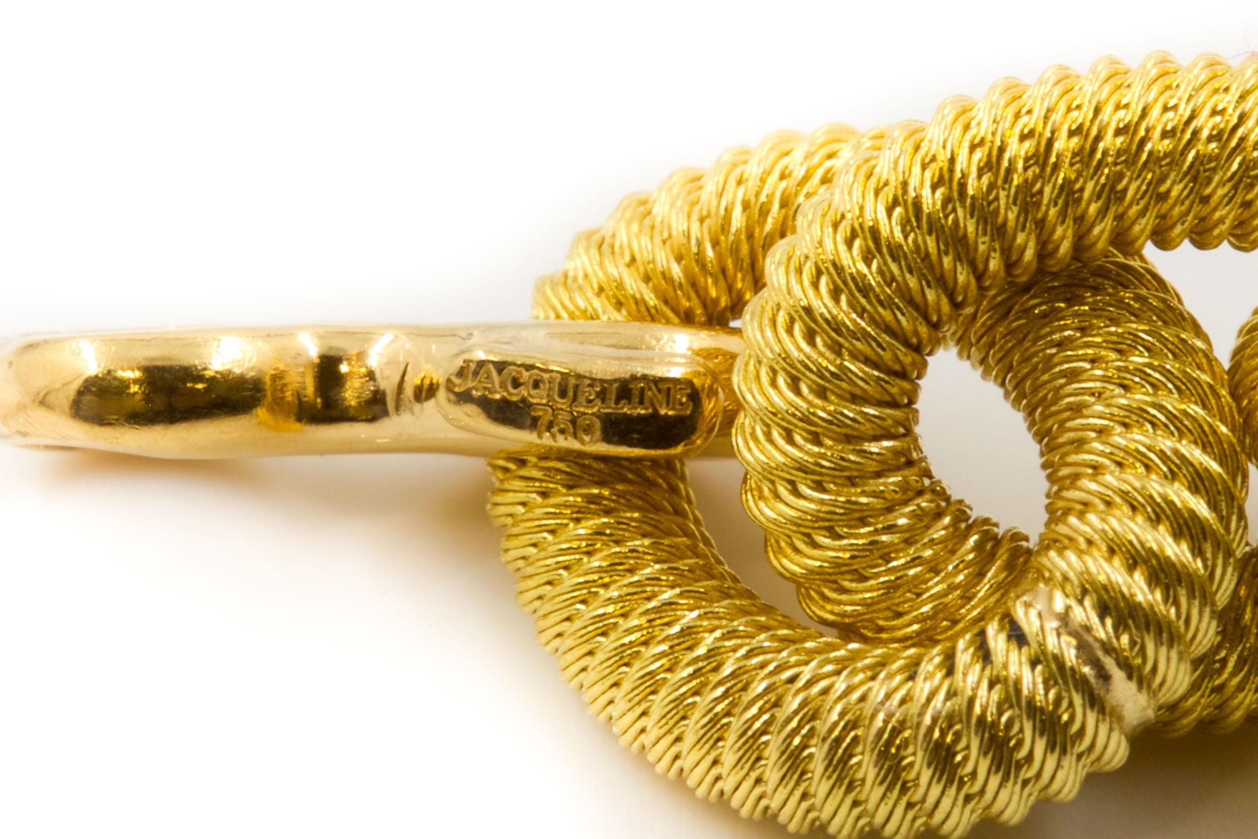Estate Italian 18k Yellow Gold Open-Link Bracelet w/ 138 Diamonds 5
