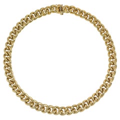 Estate Italian Gold Curb Link Chain Necklace