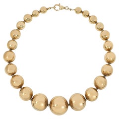 Vintage Estate Italian Graduated Gold Bead Necklace