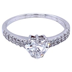 Estate Italian Heart Cut Diamond Engagement Ring