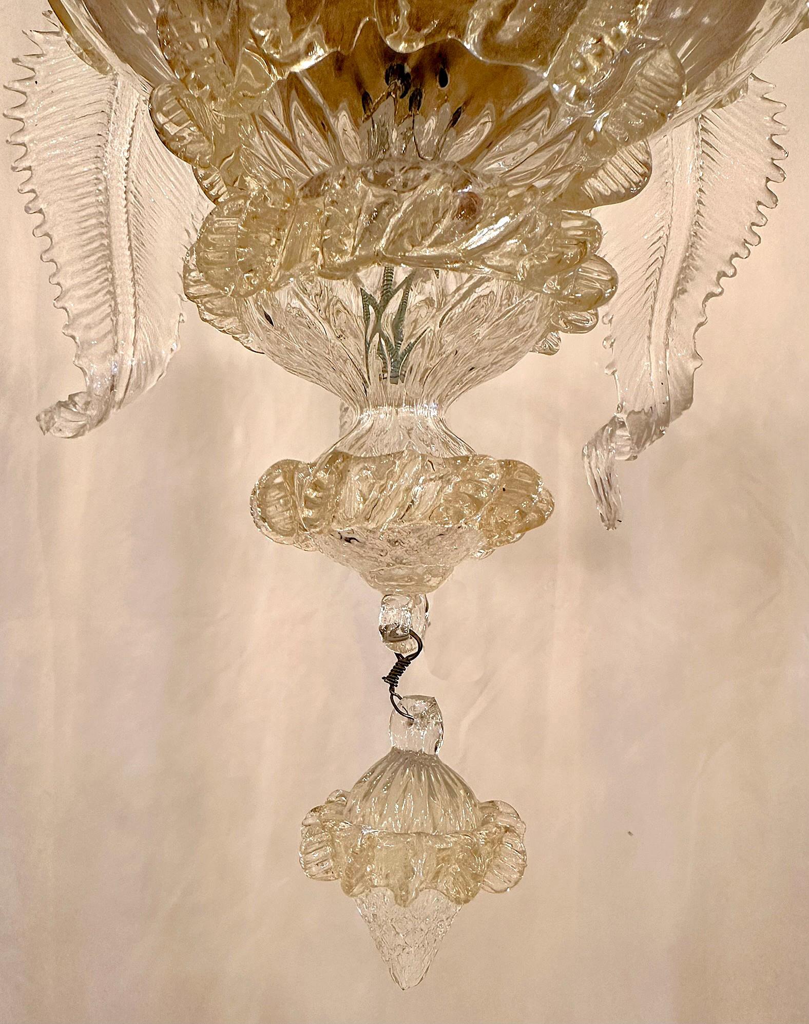 Estate Italian Murano Glass Chandelier, Circa 1950's-1970's. For Sale 6