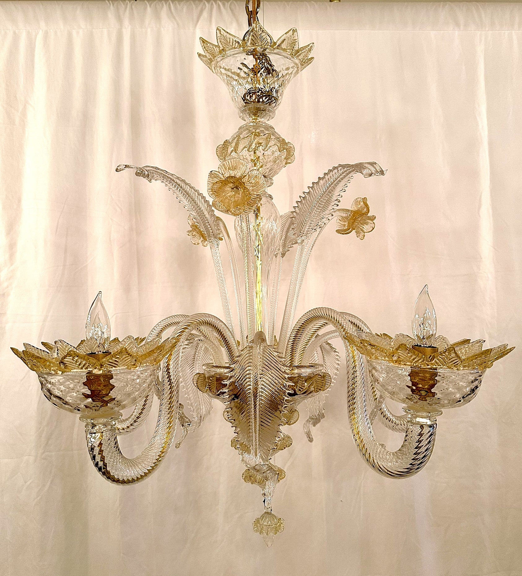 Estate Italian Murano Glass Chandelier, Circa 1950's-1970's. In Good Condition For Sale In New Orleans, LA