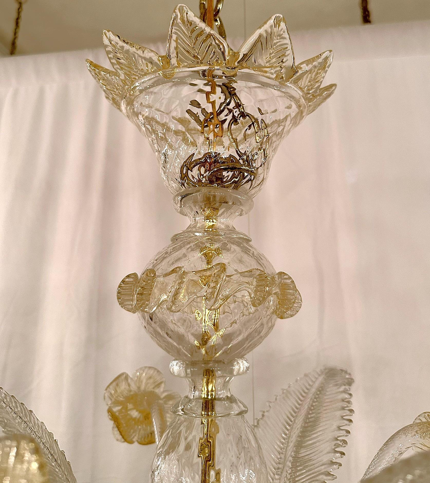 Estate Italian Murano Glass Chandelier, Circa 1950's-1970's. For Sale 1