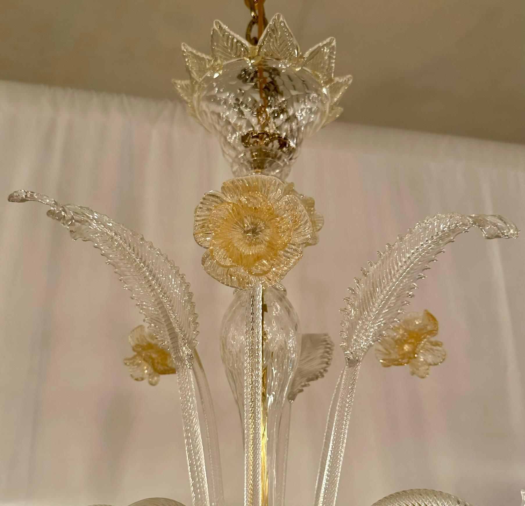 Estate Italian Murano Glass Chandelier, Circa 1950's-1970's. For Sale 2