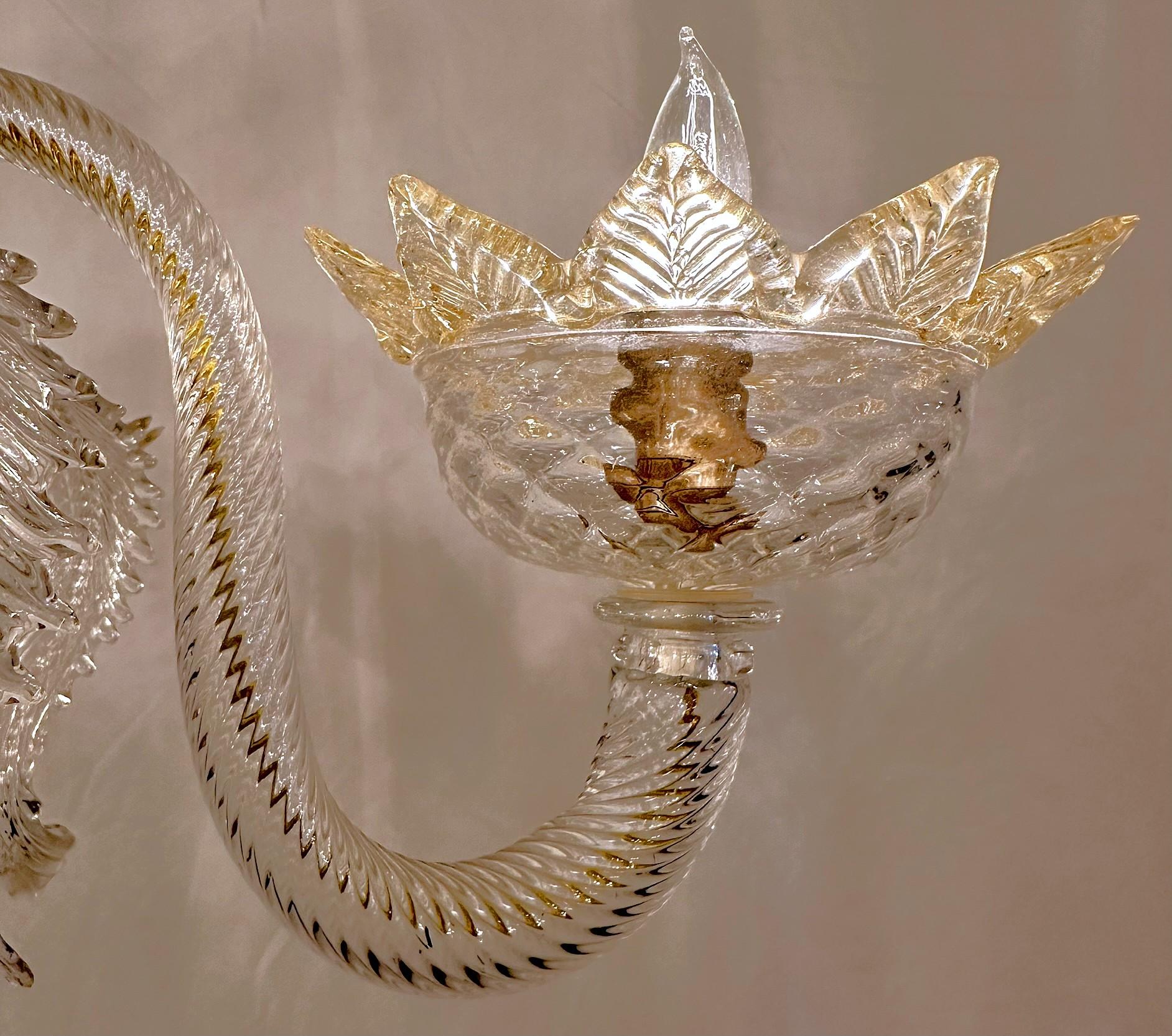 Estate Italian Murano Glass Chandelier, Circa 1950's-1970's. For Sale 5