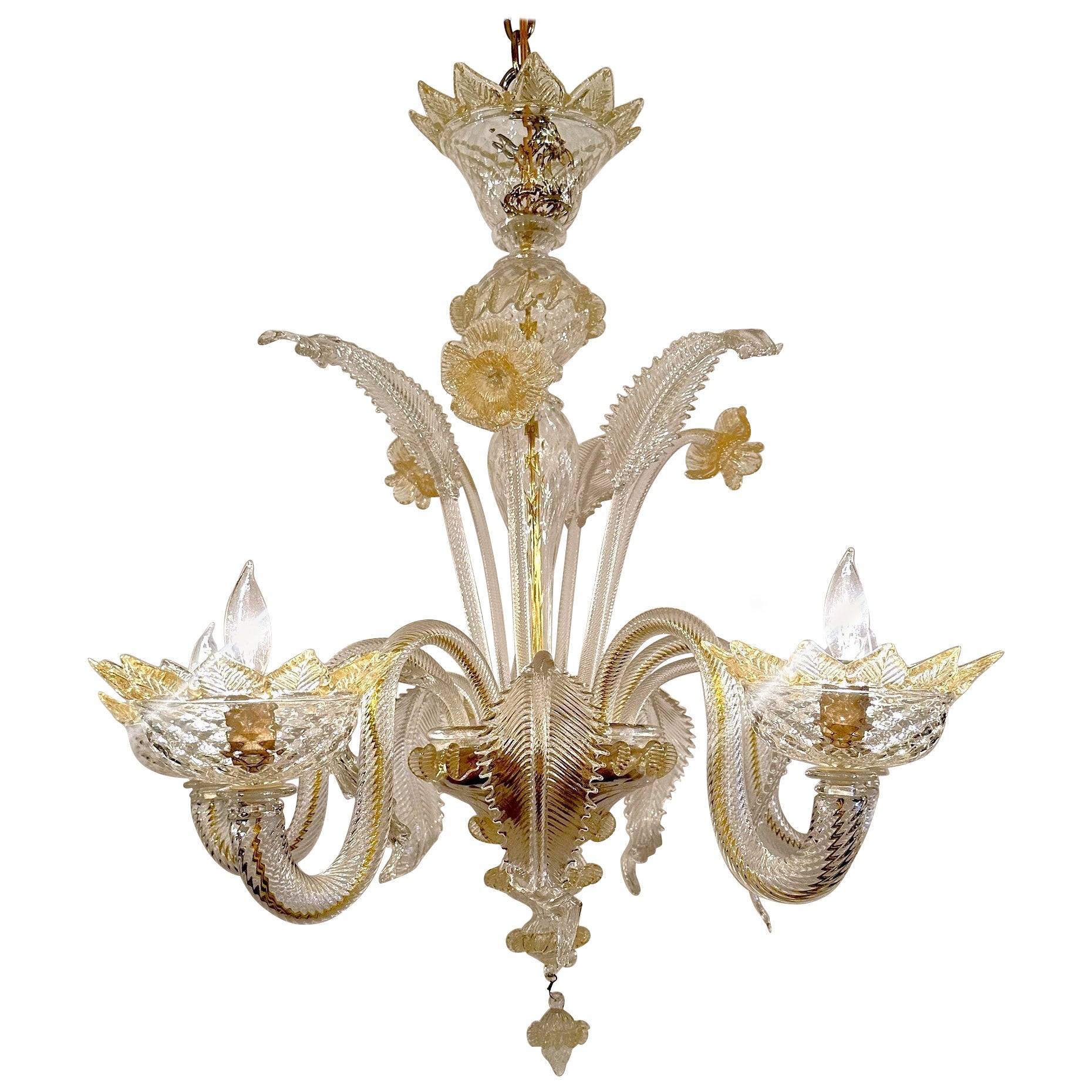 Lustre italien en verre de Murano, Circa 1950's-1970's.
