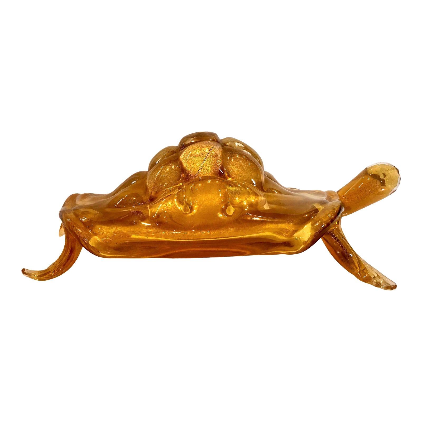 Estate Italian Murano Glass Turtle For Sale