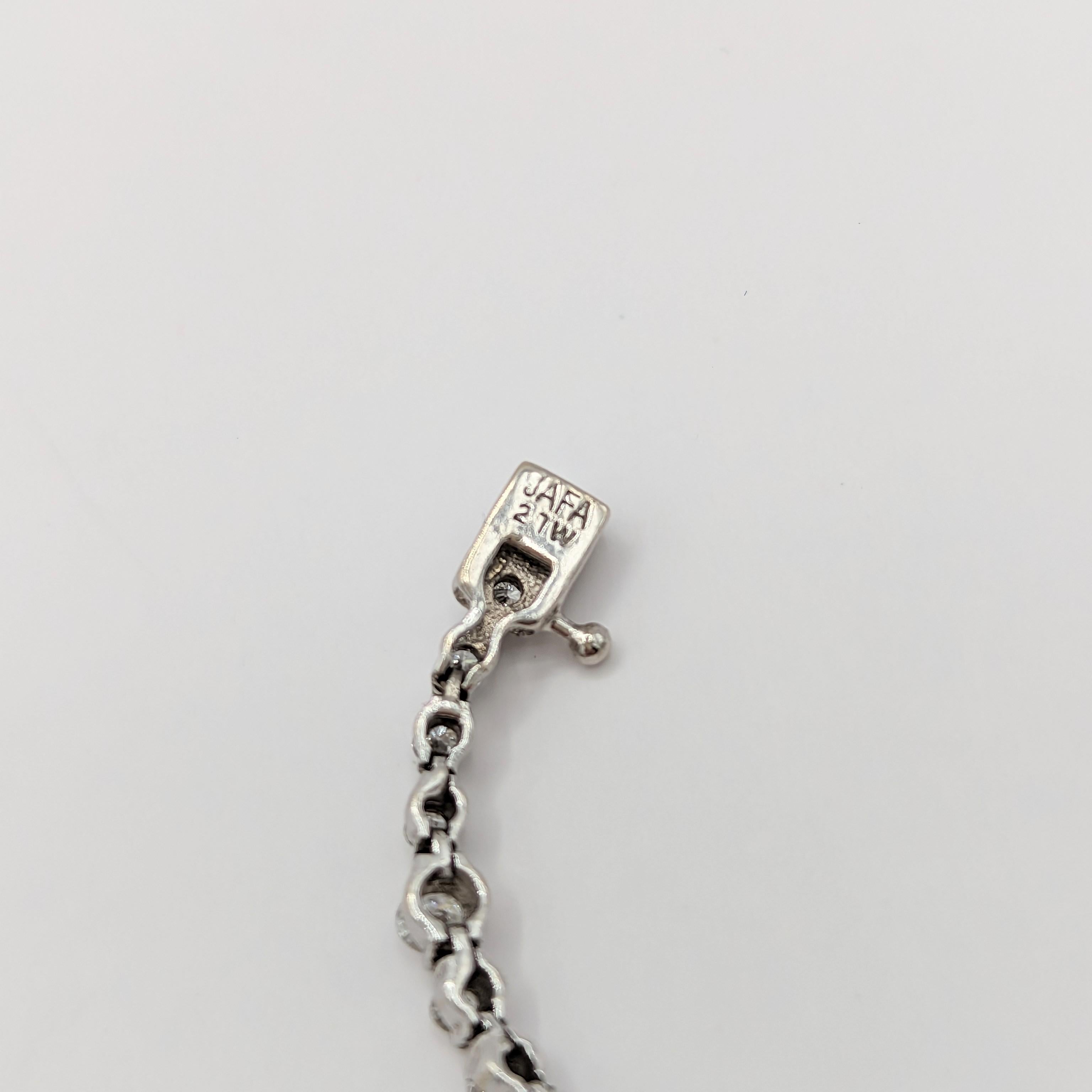 Nachlass Jafa Weißes Diamantarmband aus 14 Karat Weißgold mit Diamanten für Damen oder Herren