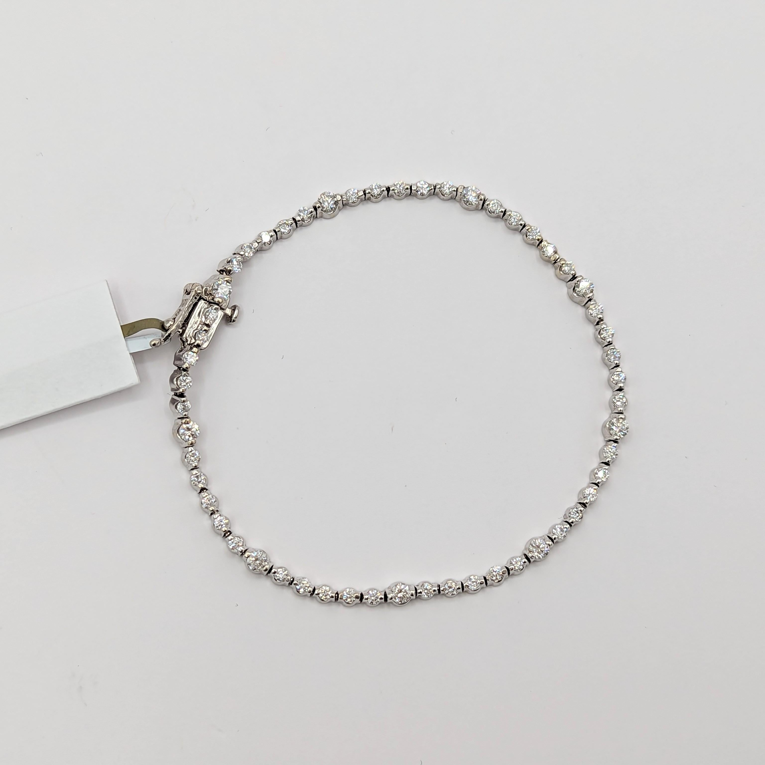 Nachlass Jafa Weißes Diamantarmband aus 14 Karat Weißgold mit Diamanten 1