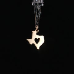 Estate James Avery 14K Gold Deep in the Heart of Texas CutOut Pendant Charm 2.8g