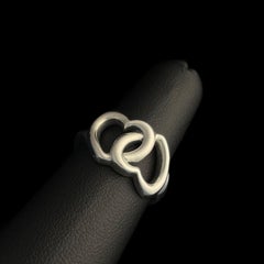 Estate James Avery 925 Sterling Silver Interlocked Double Hearts Ring 4.8 Grams
