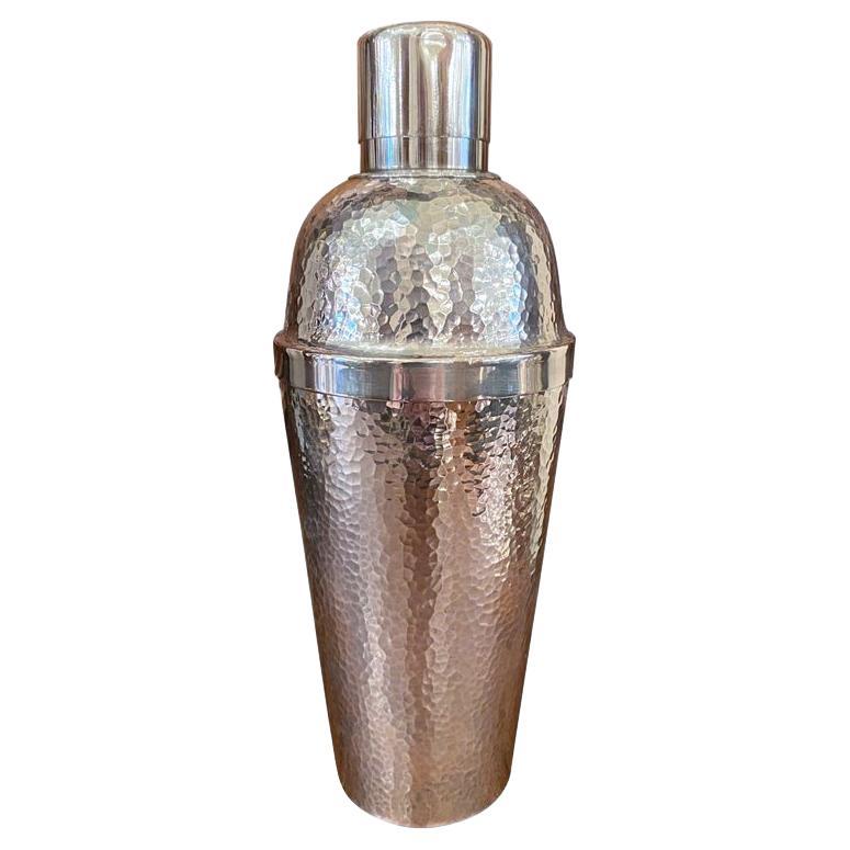 Estate Japanese Hammered Solid Silver Hall-Marked Cocktail Shaker, Circa 1945-51