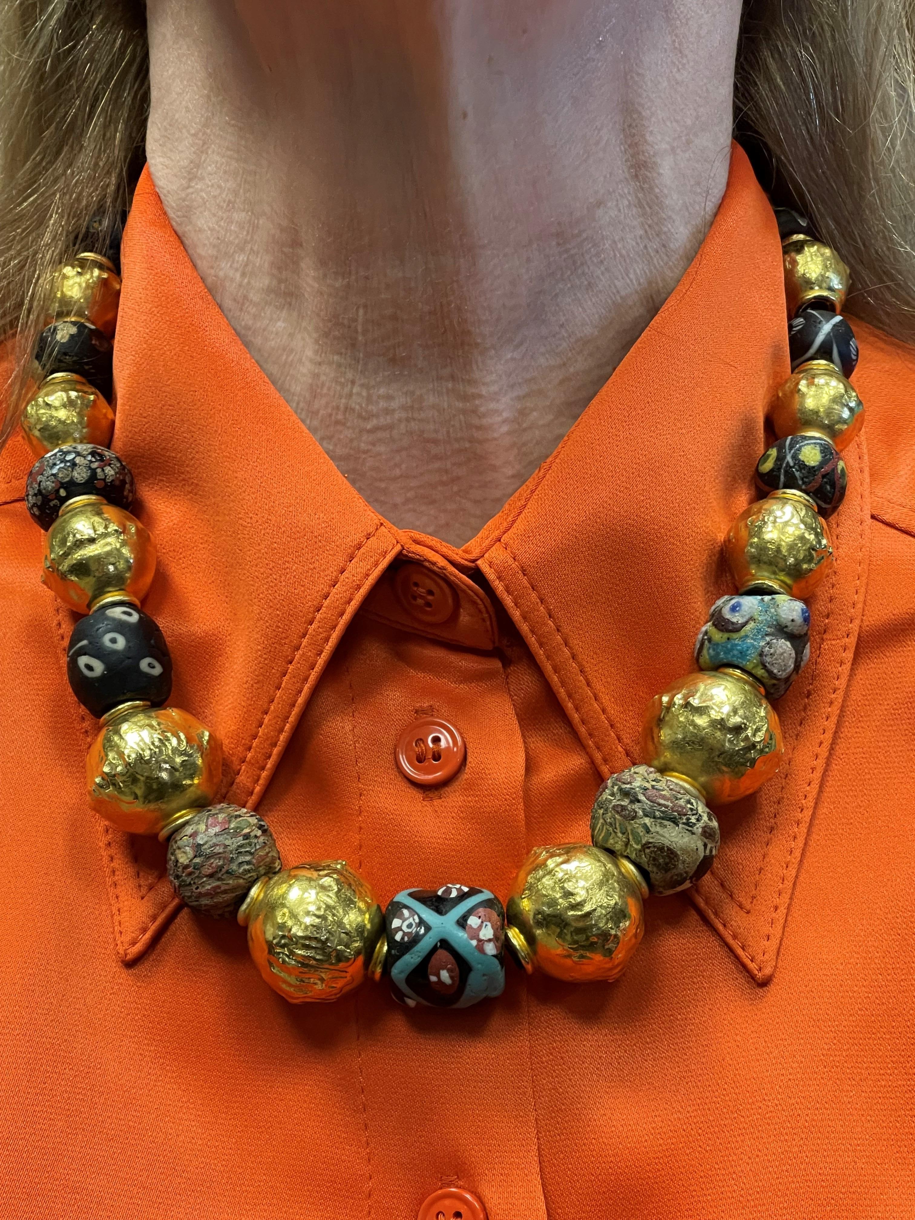 Nachlass Jean Mahie „Beaute Antique“ Perlenkette aus Gelbgold im Zustand „Gut“ im Angebot in Dallas, TX