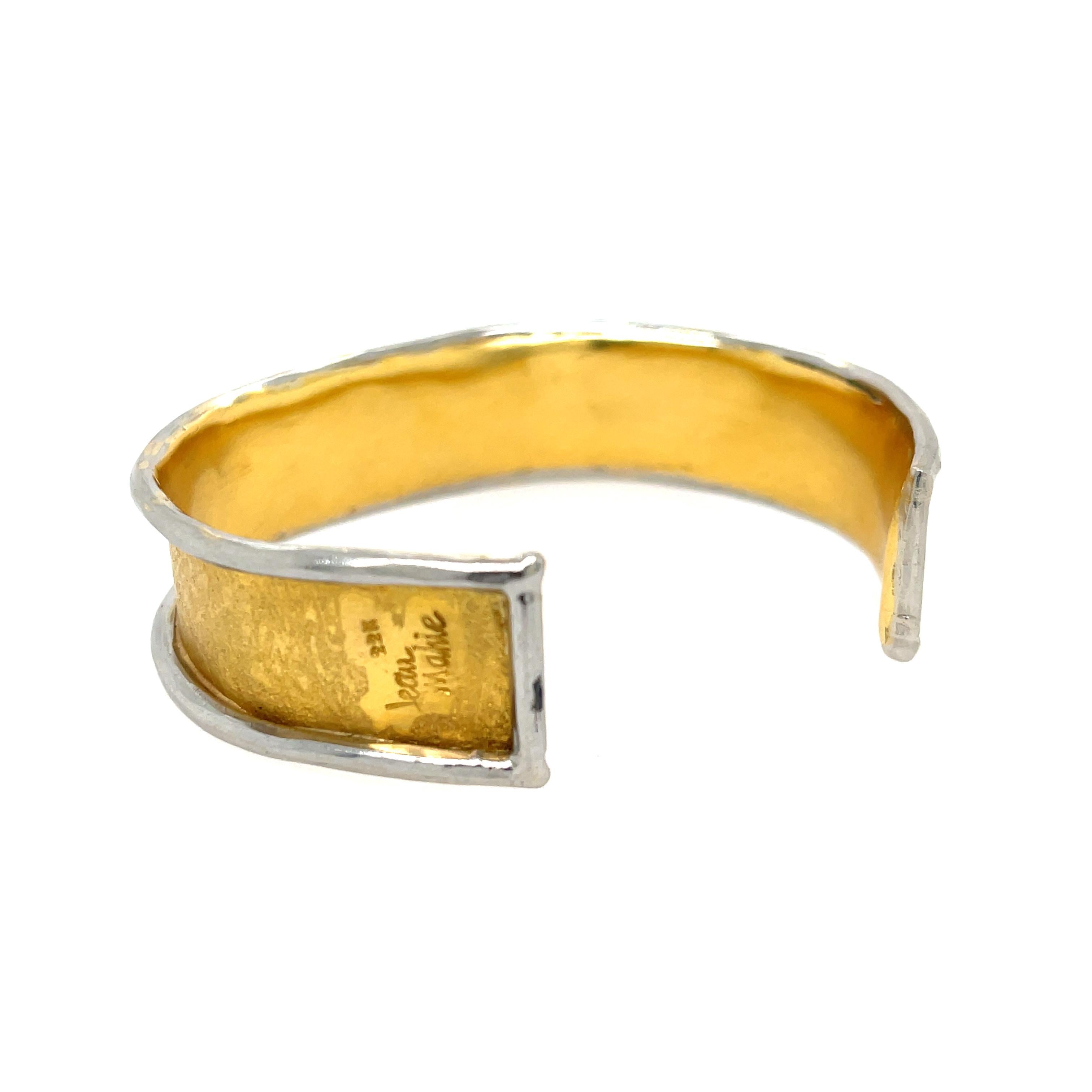 Contemporary Estate Jean Mahie Cuff Platinum / 22k Yellow Gold