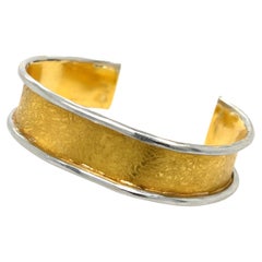 Estate Jean Mahie Cuff Platinum / 22k Yellow Gold