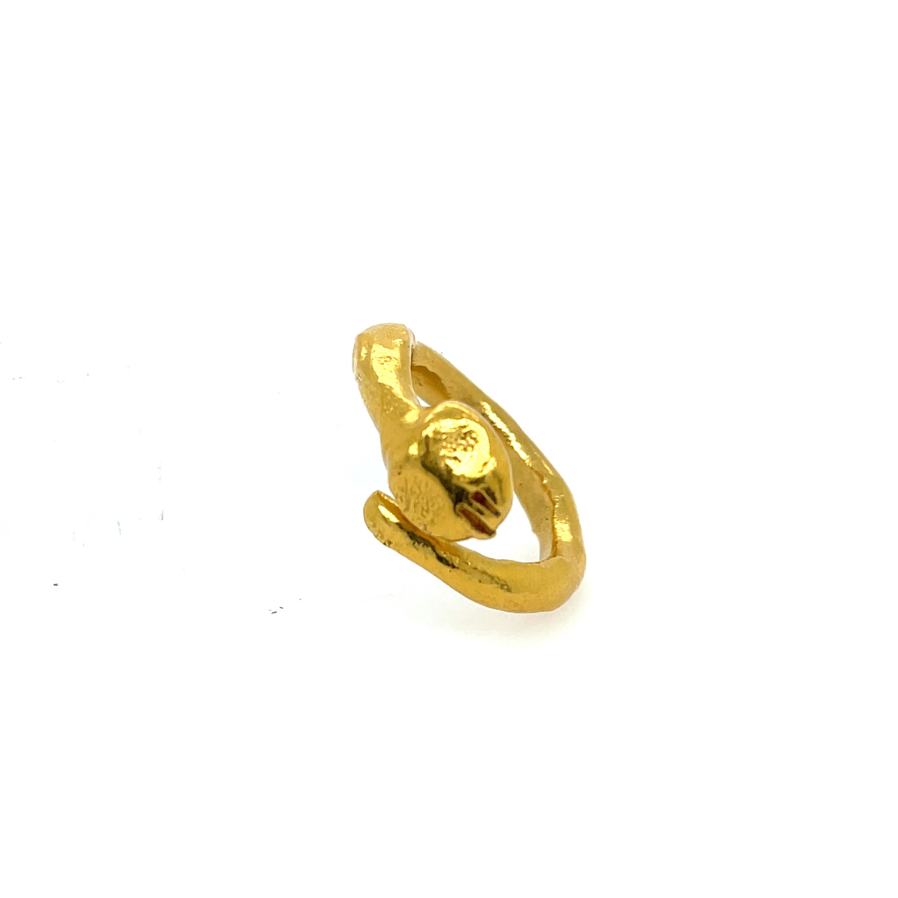 Contemporary Estate Jean Mahie Snake Ring 22k Yellow Gold