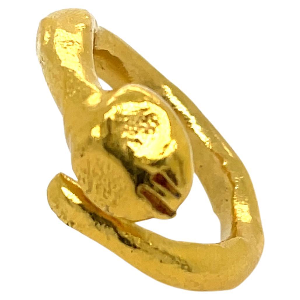 Estate Jean Mahie Snake Ring 22k Yellow Gold