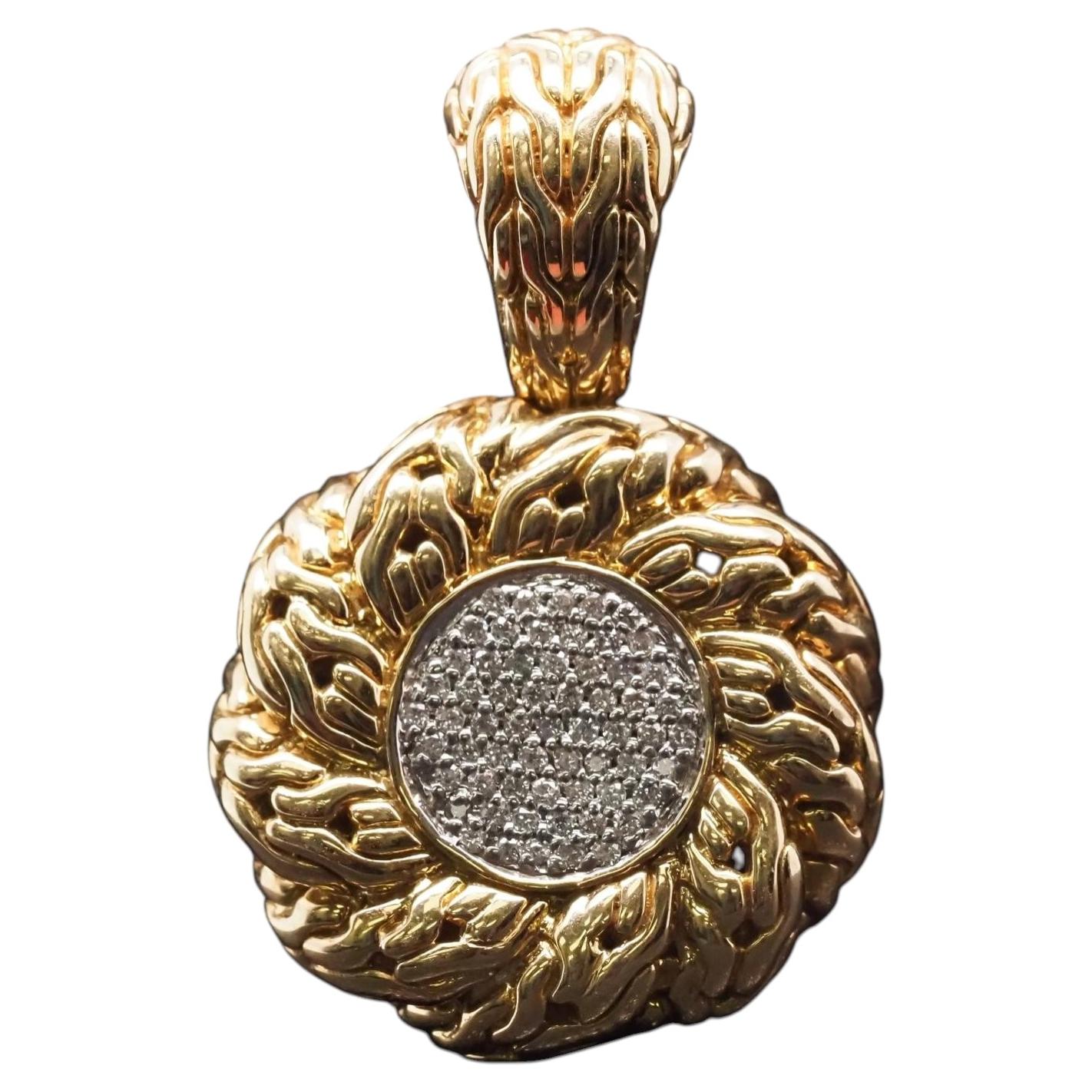 Colgante «Sunburst» de diamantes en oro amarillo de 18 quilates de John Hardy - VHK#401A en venta