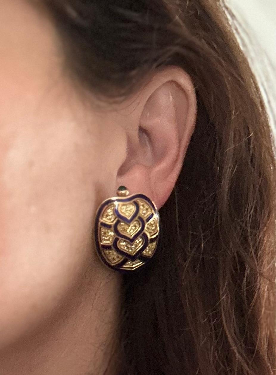 Boucles d'oreilles tortue en saphir jaune du domaine Judith Lieber en vente 5