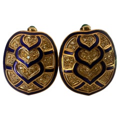 Boucles d'oreilles tortue en saphir jaune du domaine Judith Lieber