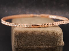 Estate Jumbo 14K Rose Gold 8ct Diamond Hoop Earrings - VHK#558a