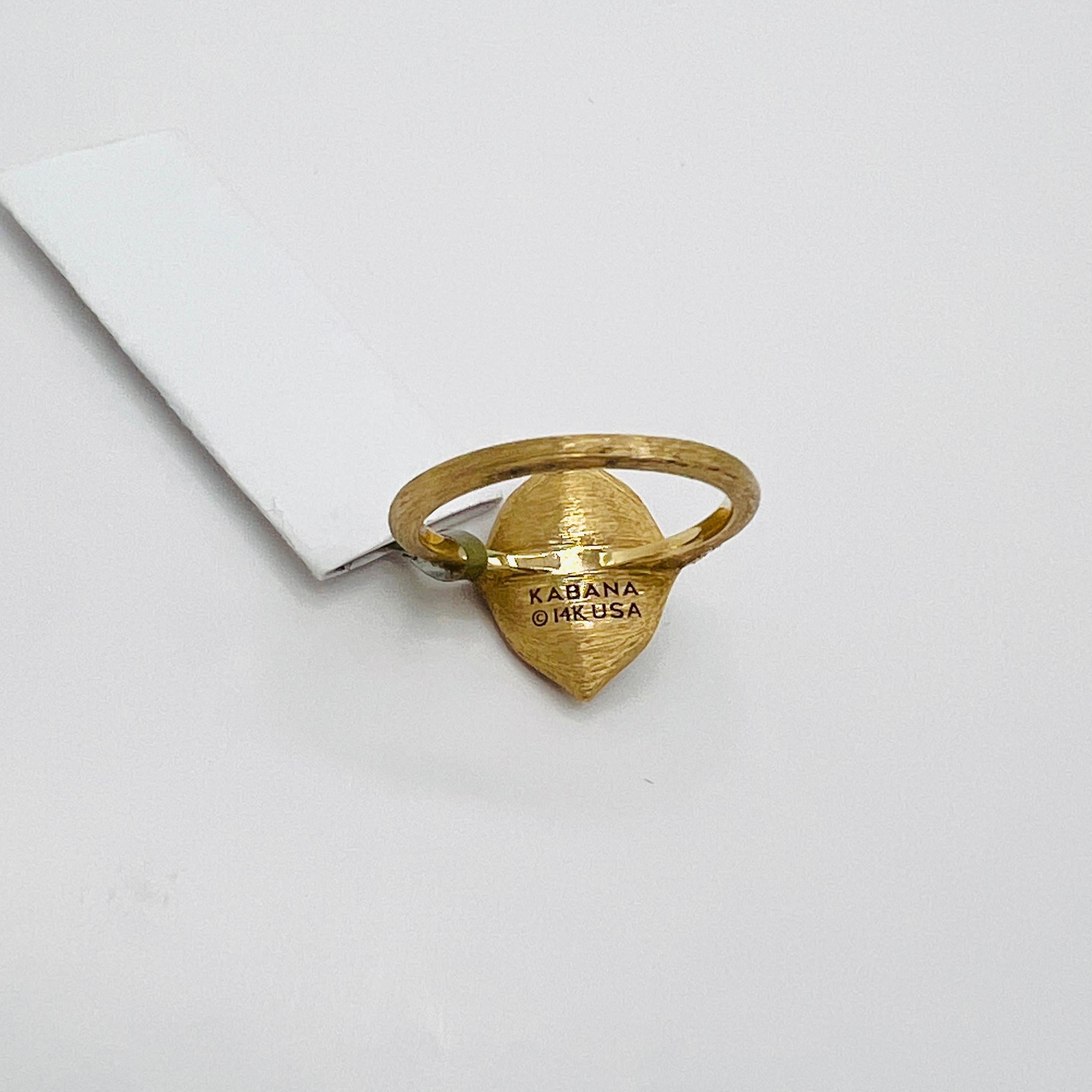 Estate Kabana Lapis Lazuli Fancy Shape and Diamond Ring in 14K Yellow Gold For Sale 1