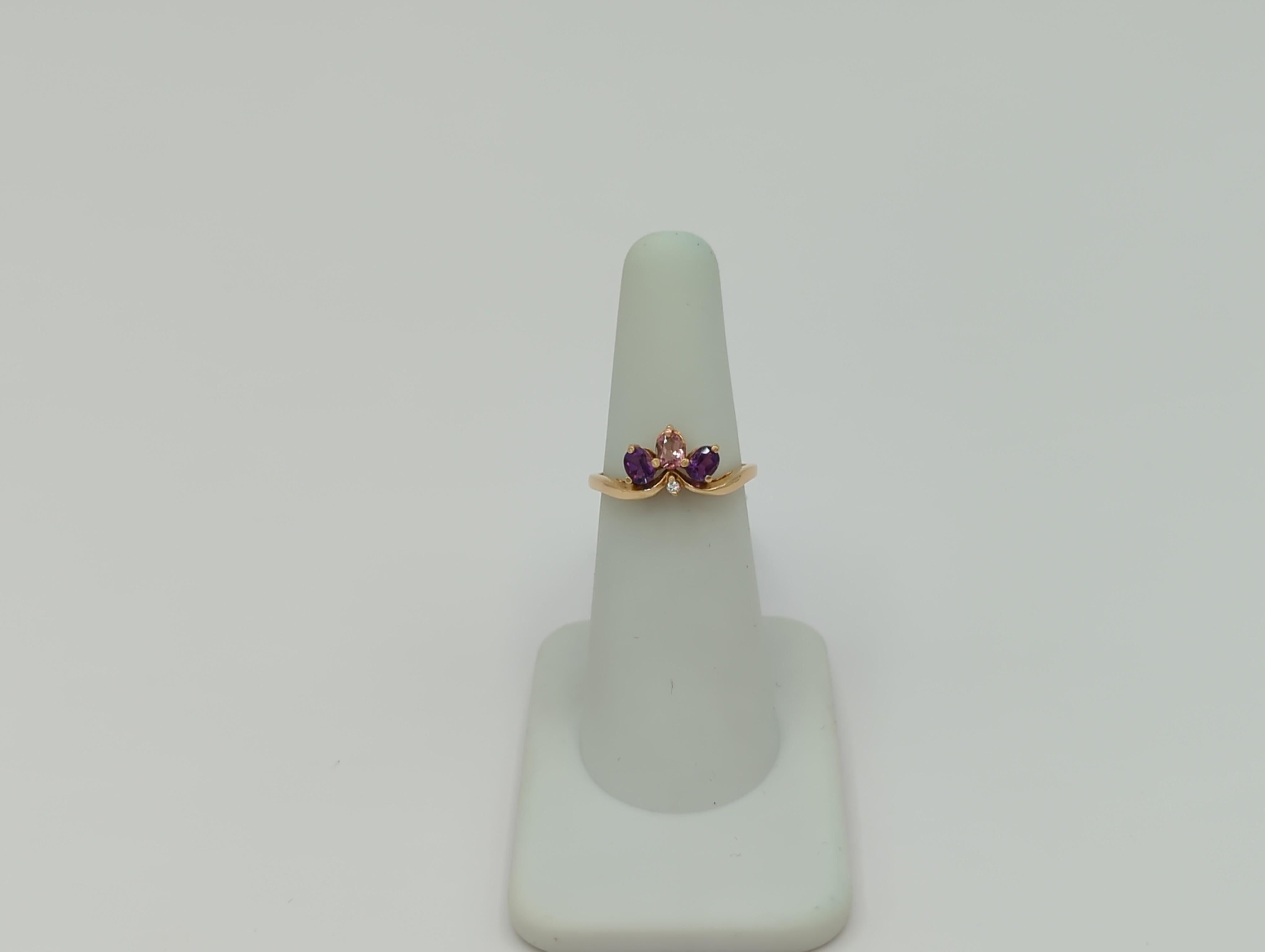 Estate Kabana Multi-Gemstone Ring in 14K Yellow Gold For Sale 1