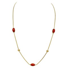 Estate Kabana White Diamond and Color Marquise Necklace in 14K Yellow Gold
