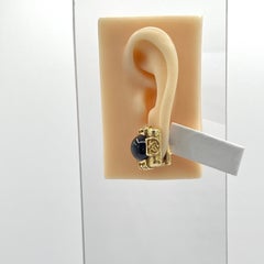 Estate Katy Briscoe Amethyst Sugarloaf Earrings in 18K Yellow Gold