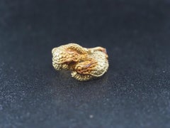 Estate Kieselstein-Cord Gold Double Frog 18K Yellow Gold Ring
