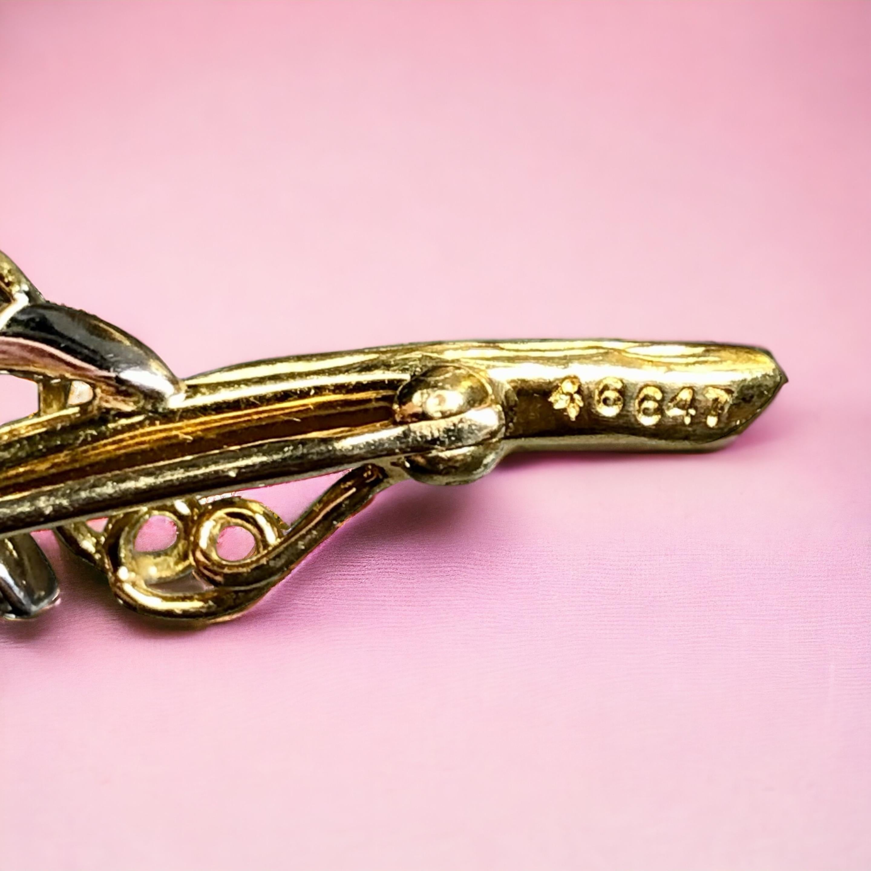 Estate KWIAT 18K Diamond Flower On Textured Branch Brooch Pin  Serial Numbered For Sale 1