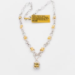Estate La Reina Yellow and White Diamond Necklace in 18 Karat Gold