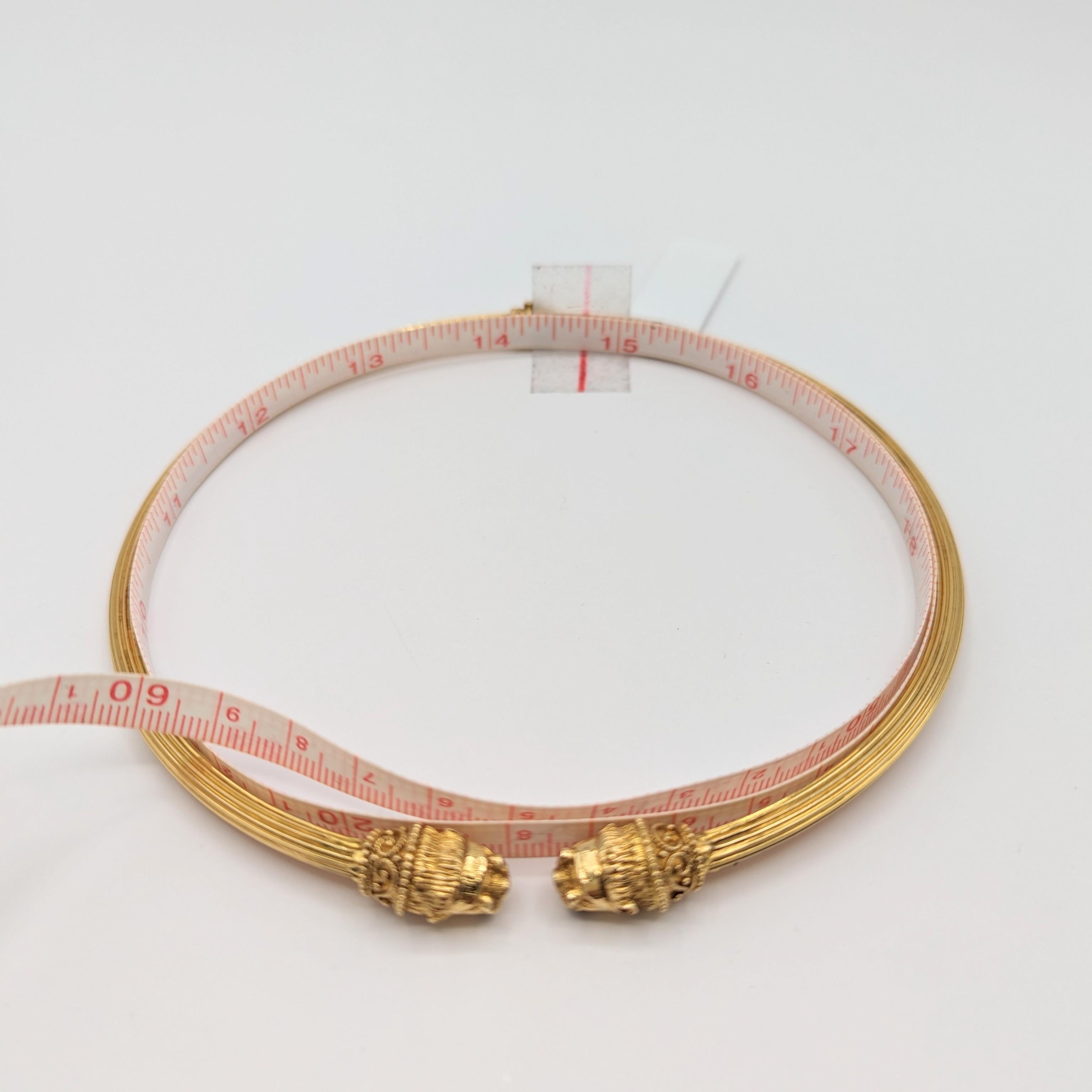 Estate Lalaounis Choker Necklace in 18K Yellow Gold In New Condition For Sale In Los Angeles, CA