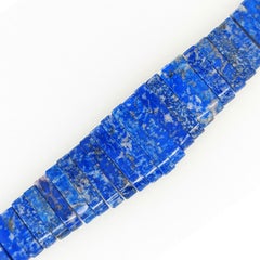 Estate Lapis Lazuli Collar Necklace with 14kt Yellow Gold Beads and Chain