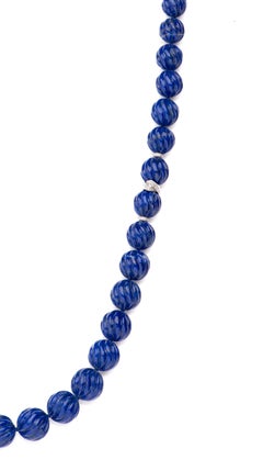 Estate Lapis Lazuli White Gold Diamond Necklace