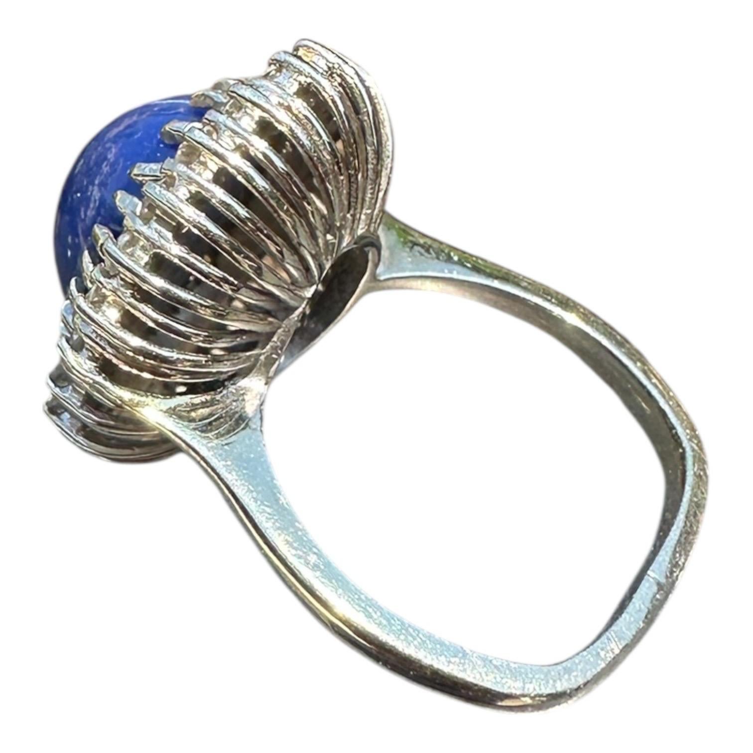 Anillo Estate Large Linde Blue Star Sapphire & .90ct Diamond Halo 18k Euro Shank Cabujón en venta